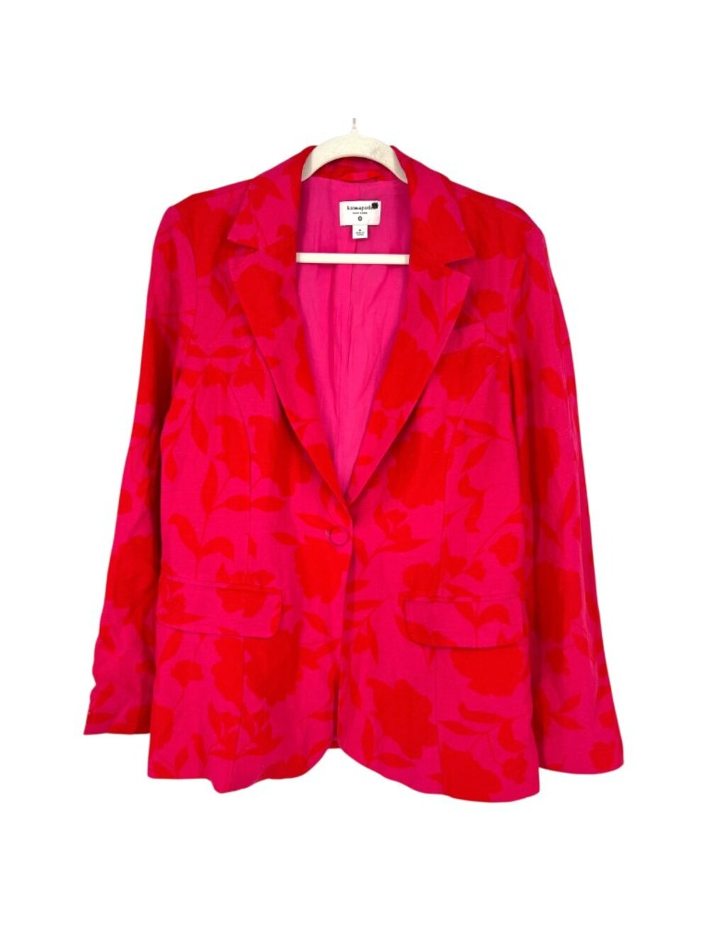 Kate Spade X Target Classic Rose Linen Blazer Fuchsia Pink Red  Size XXS